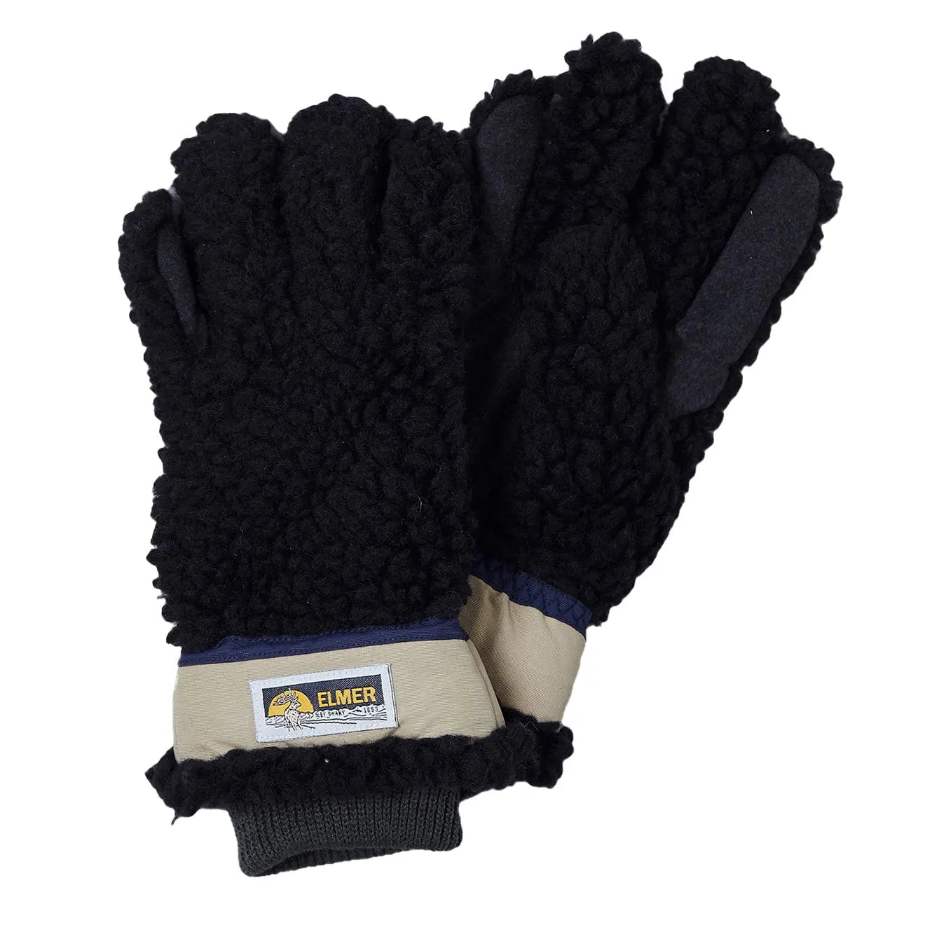 Elmer Gloves Wool Pile 5 Finger Glove Black - pam pam