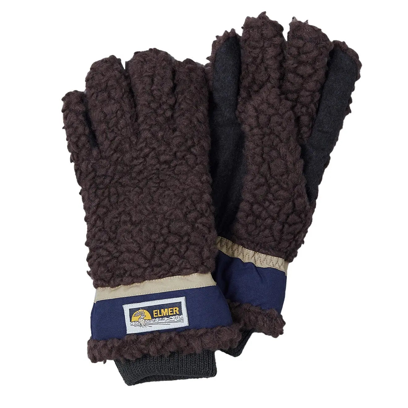 Elmer Gloves Wool Pile 5 Finger Glove Brown - pam pam