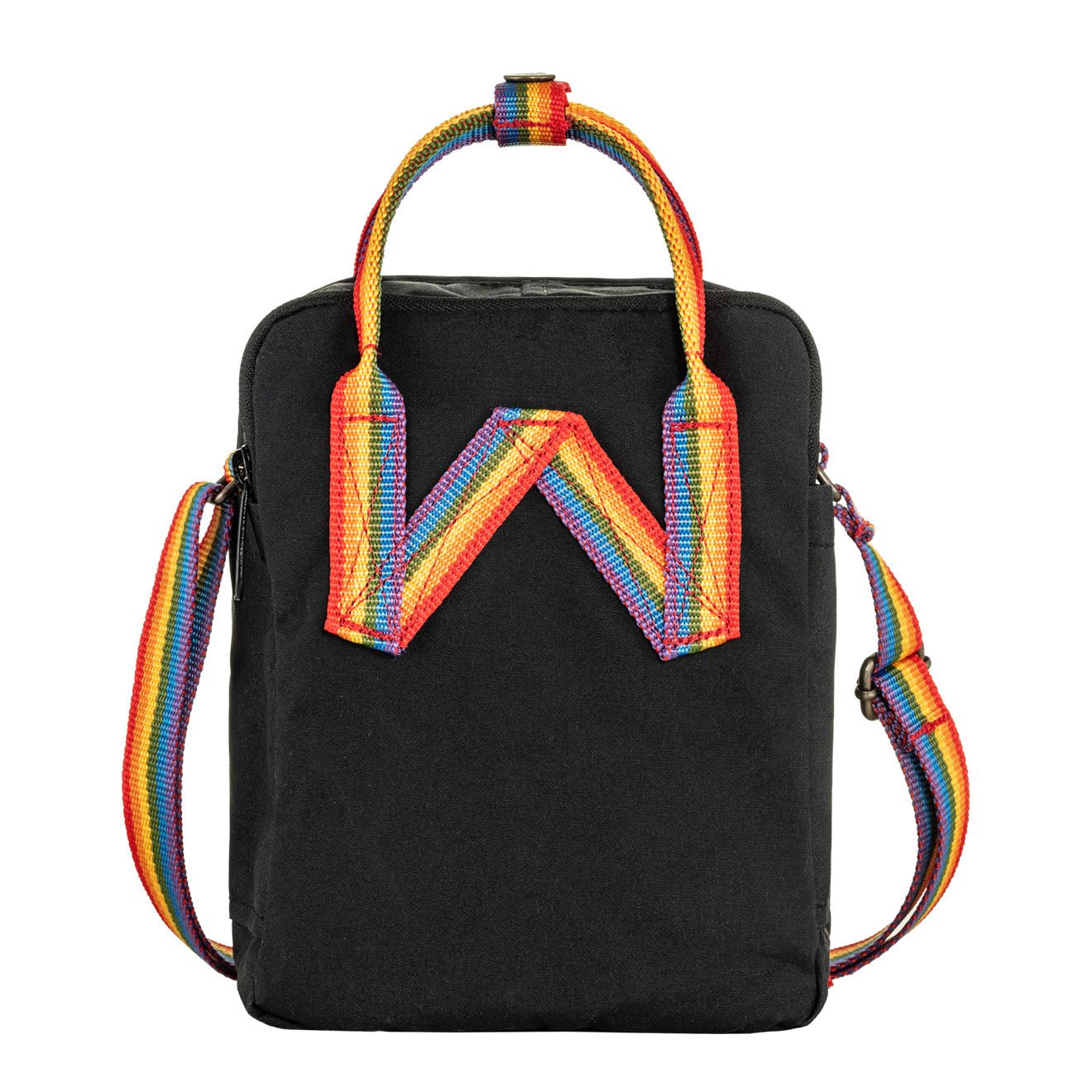 Fjallraven Kanken Rainbow Sling Black-Rainbow Pattern - pam pam