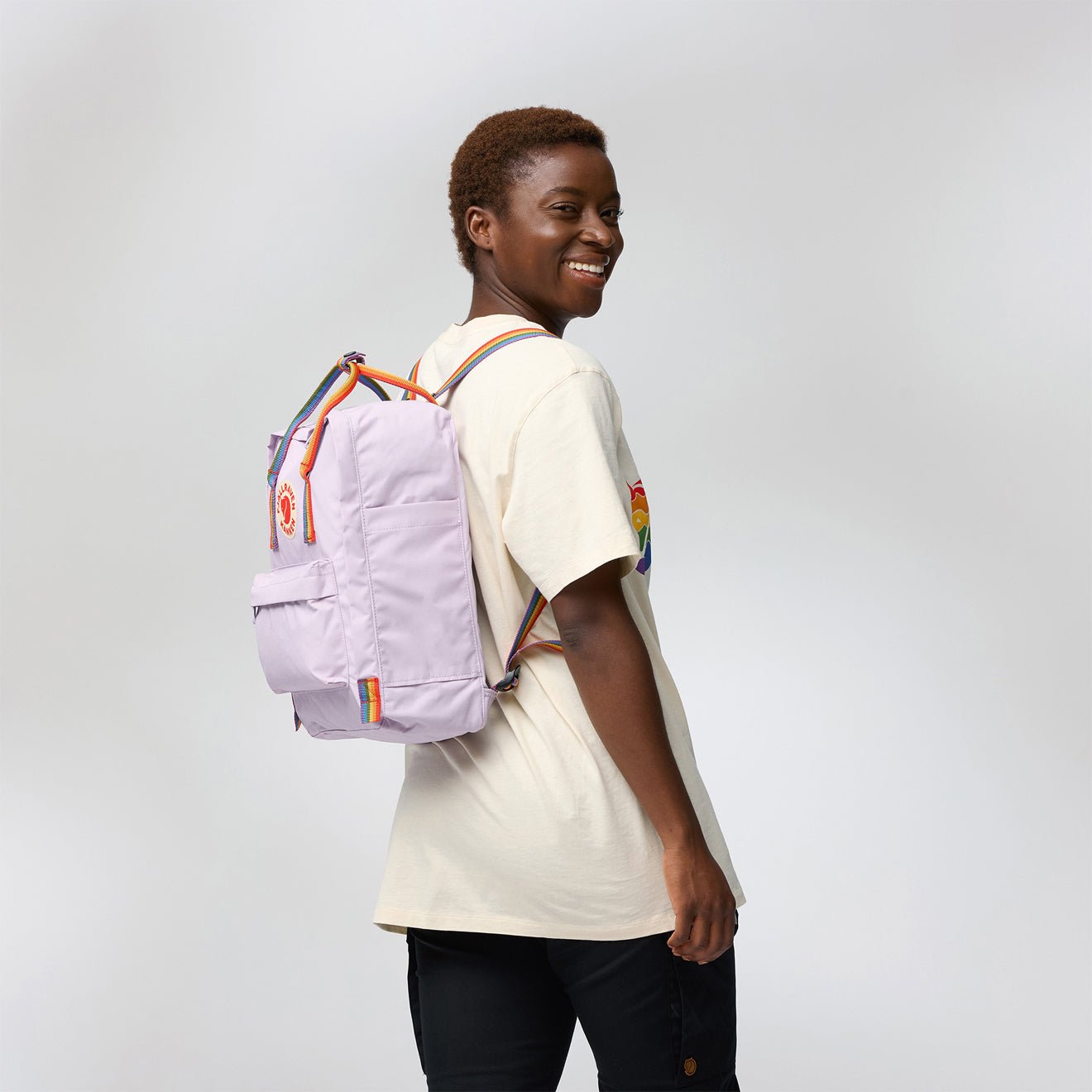 Fjallraven Kanken Rainbow Classic Backpack Chalk Rose / Rainbow - pam pam