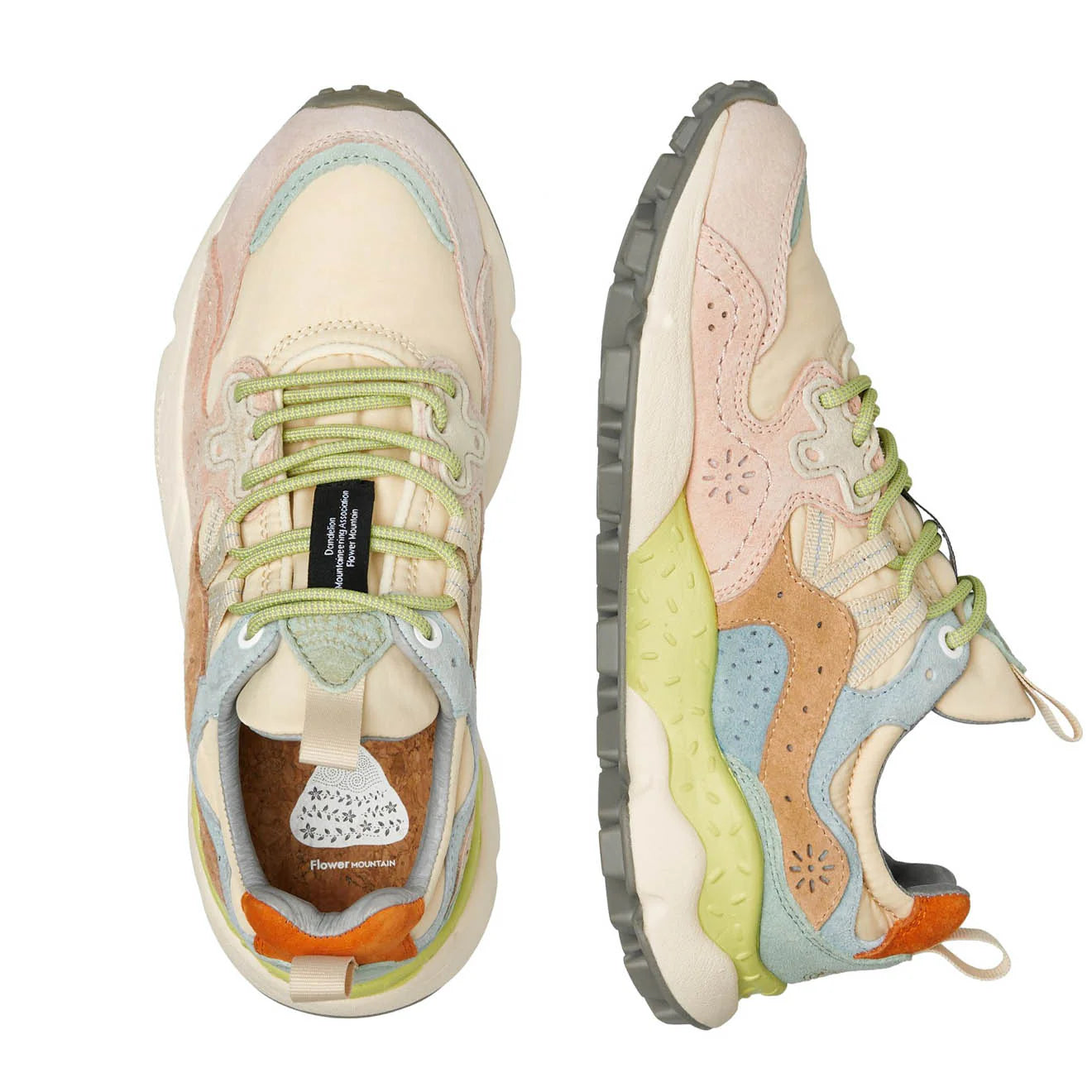Flower Mountain Womens Yamano 3 Trainers Pink / Beige - pam pam