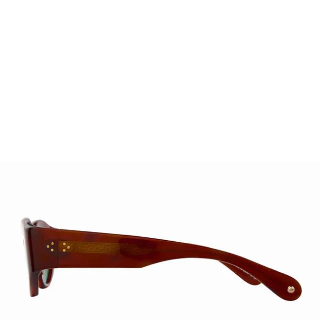 Garrett Leight Retro Biggie 49 Sunglasses Vintage Burnt Tortoise/Veridian - pam pam