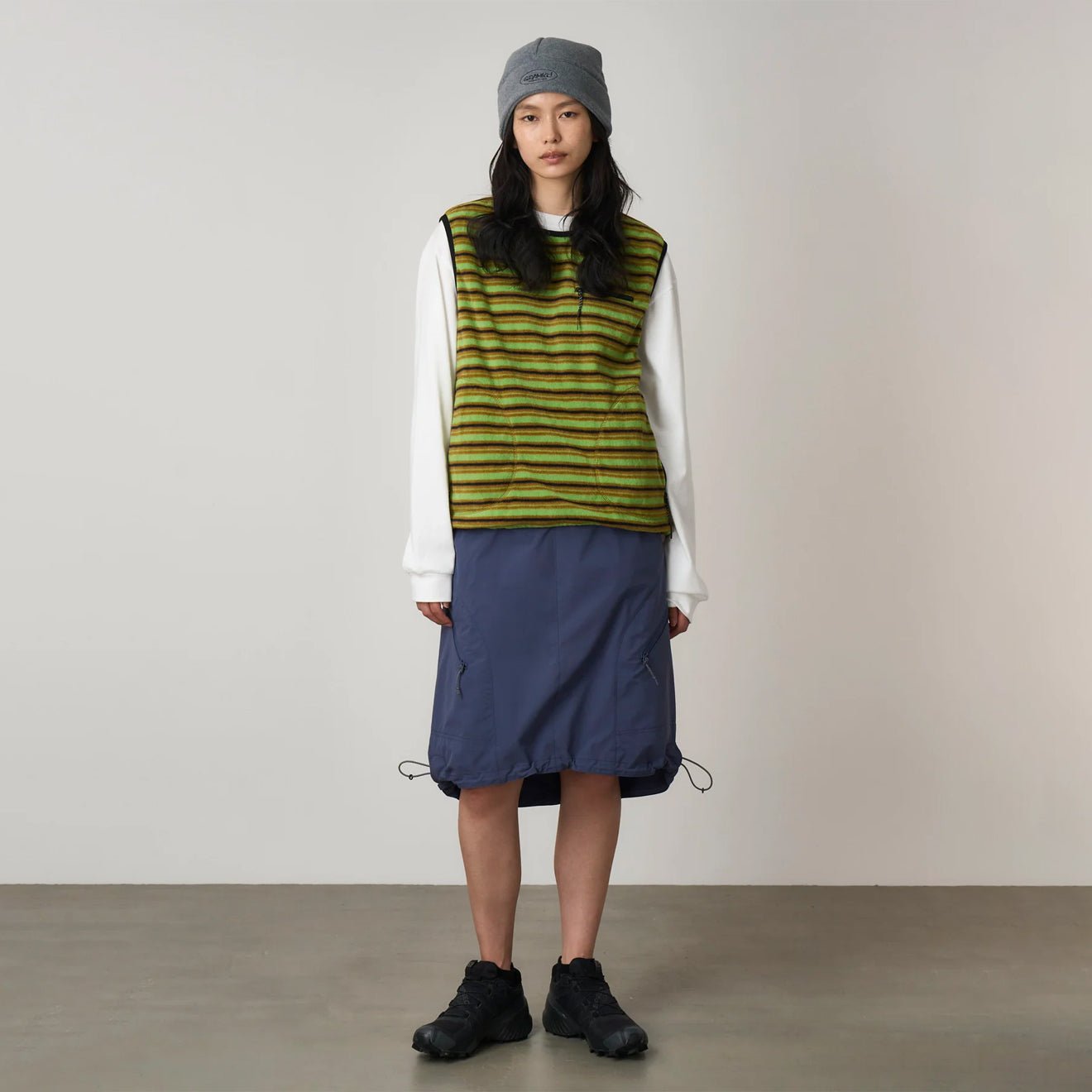 Gramicci Womens Thermal Fleece Pullover Chartreuse Stripe - pam pam