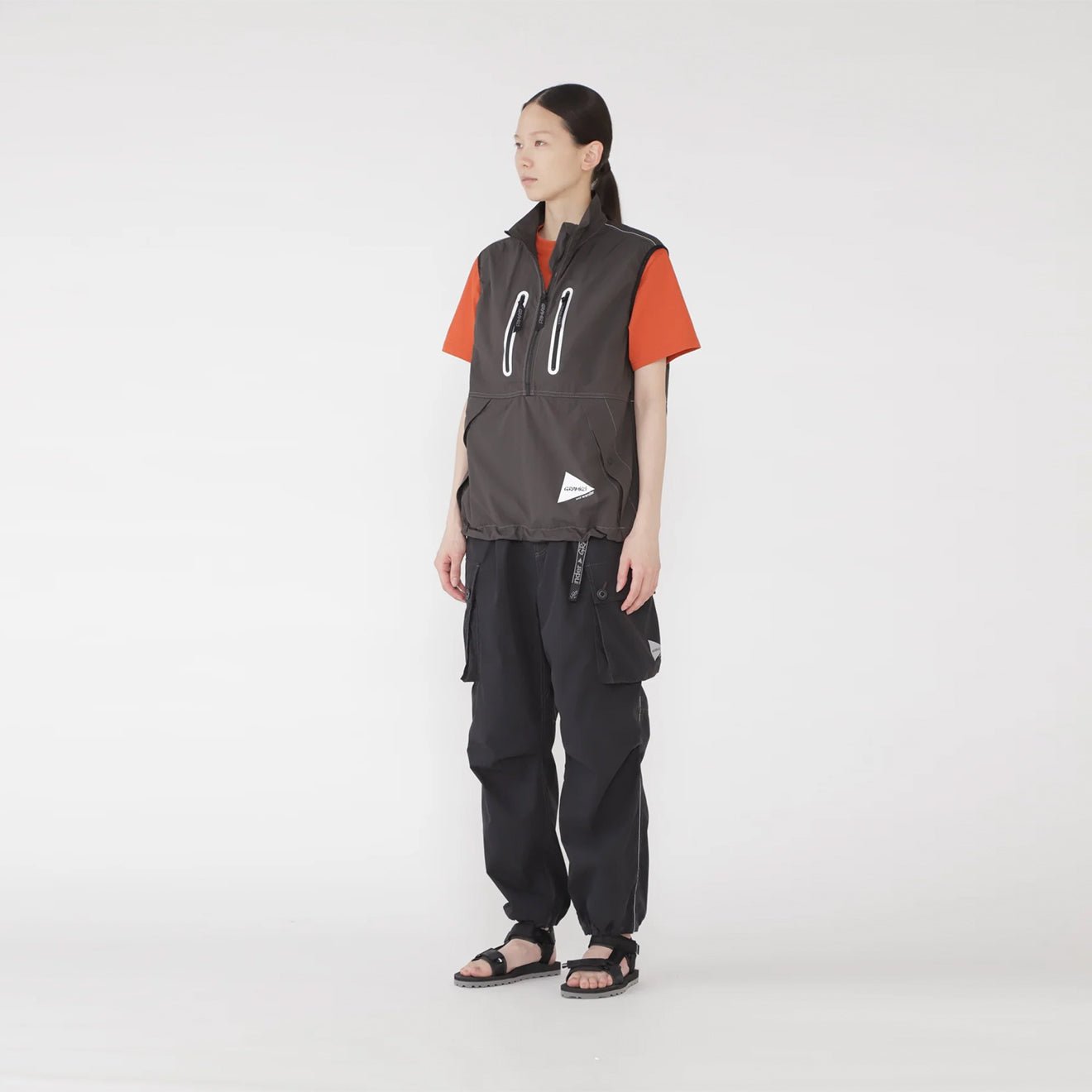 Gramicci x And Wander Womens Military Wide Pant Black - pam pam