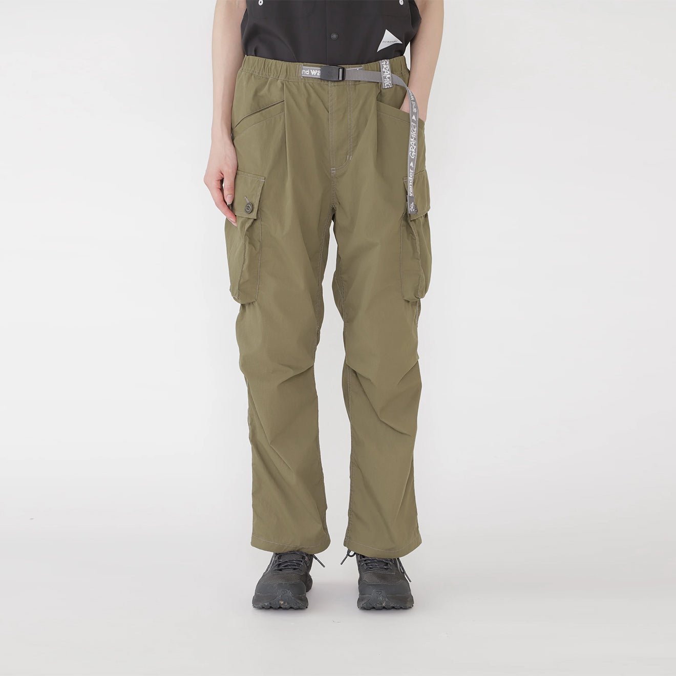 Gramicci x And Wander Womens Military Wide Pant Khaki - pam pam