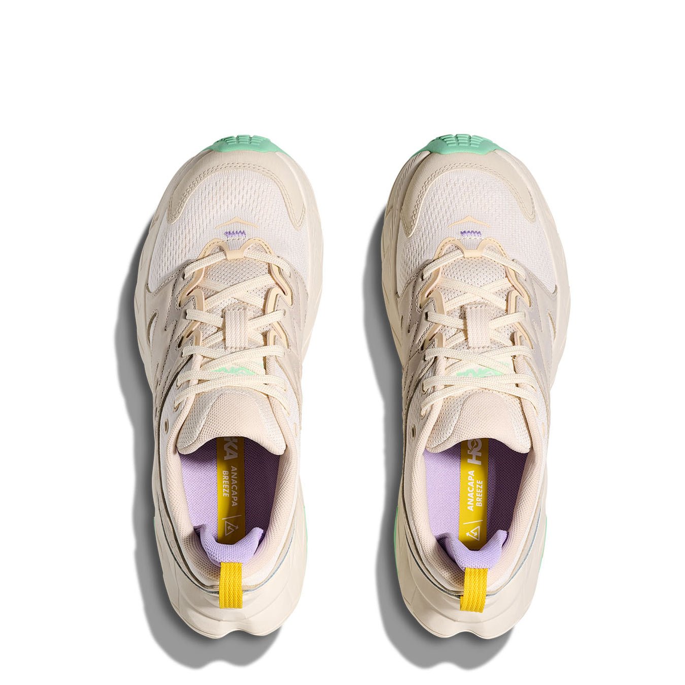 Hoka Womens Anacapa Breeze Low Trainer Alabaster / Mint Fluorite - pam pam