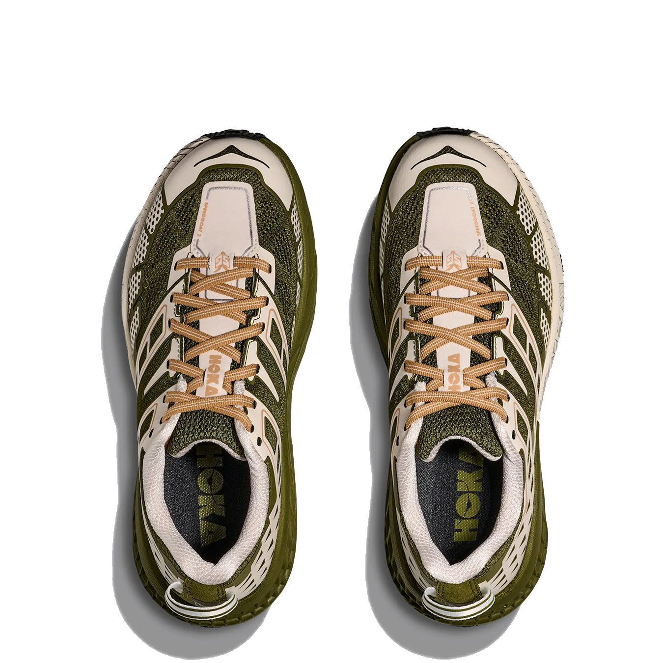 Hoka Womens Speedgoat 2 Trainer Moss Green / Rose Cream - pam pam