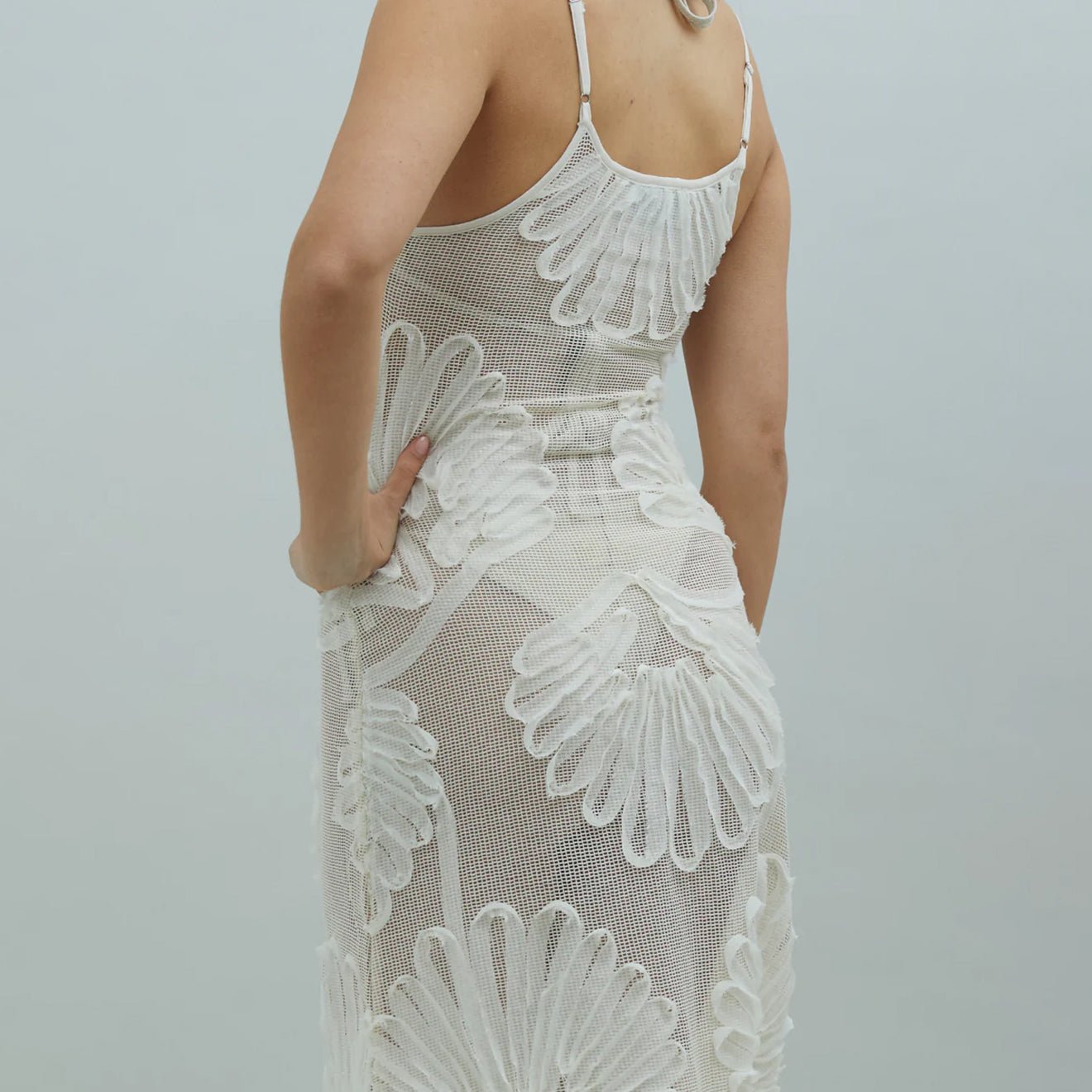 House of Sunny Seashells Applique Dress Ivory