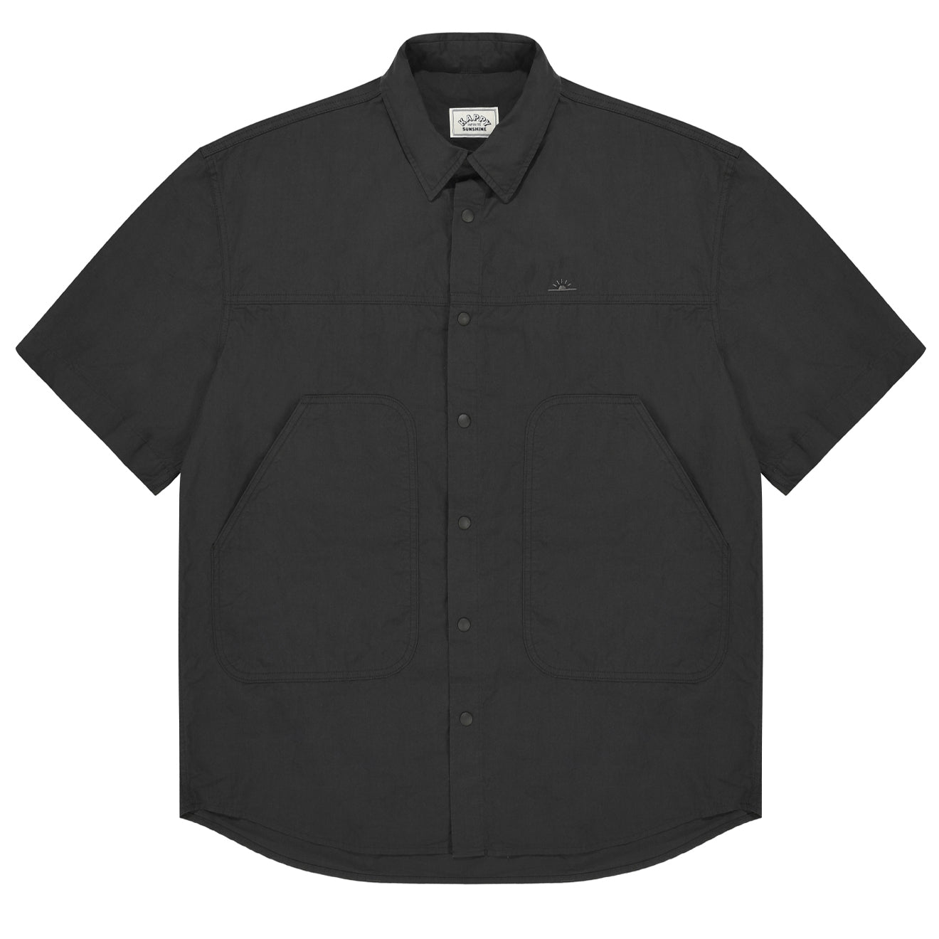 Kappy Cotton Snap Half Shirt Charcoal - pam pam