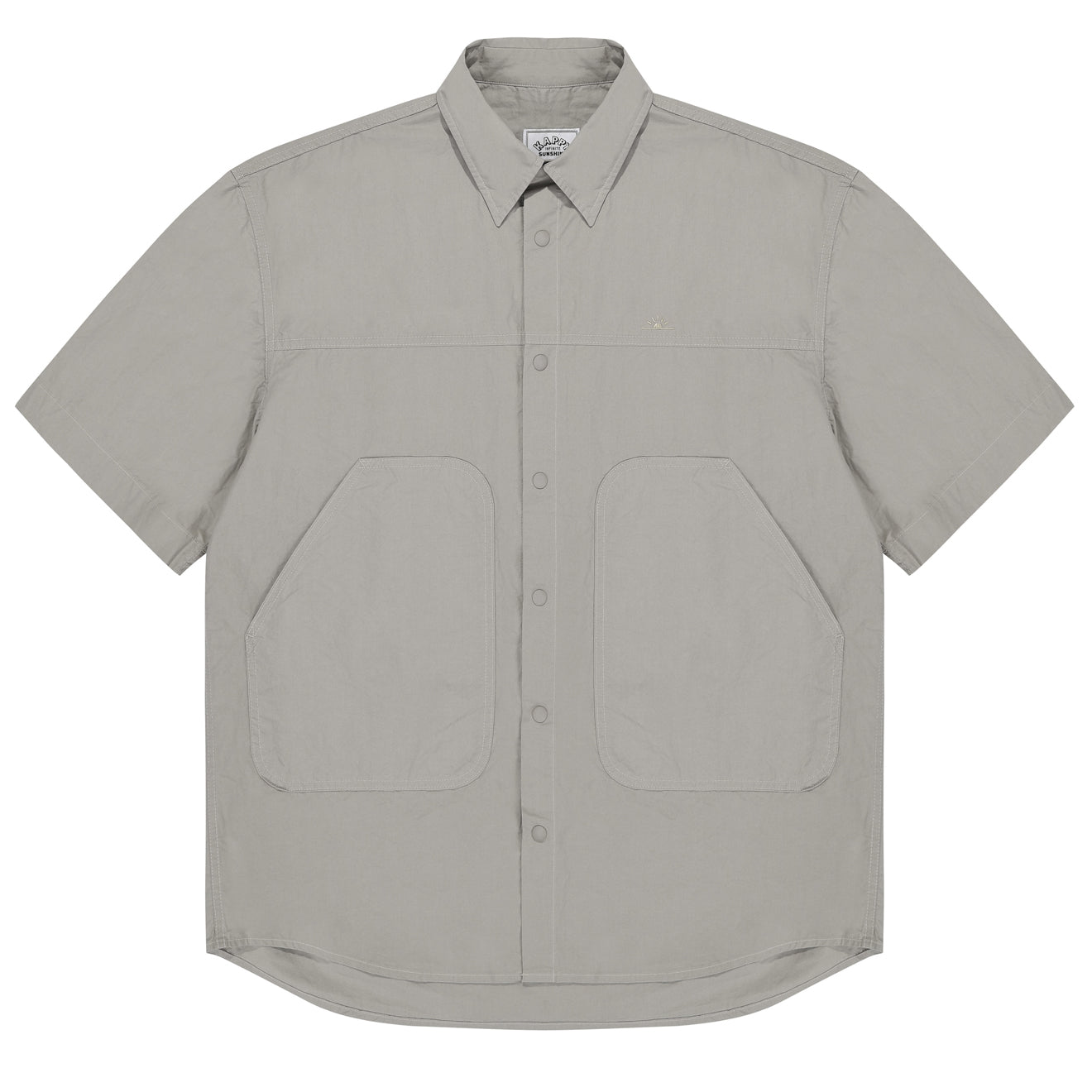 Kappy Cotton Snap Half Shirt Light Gray - pam pam