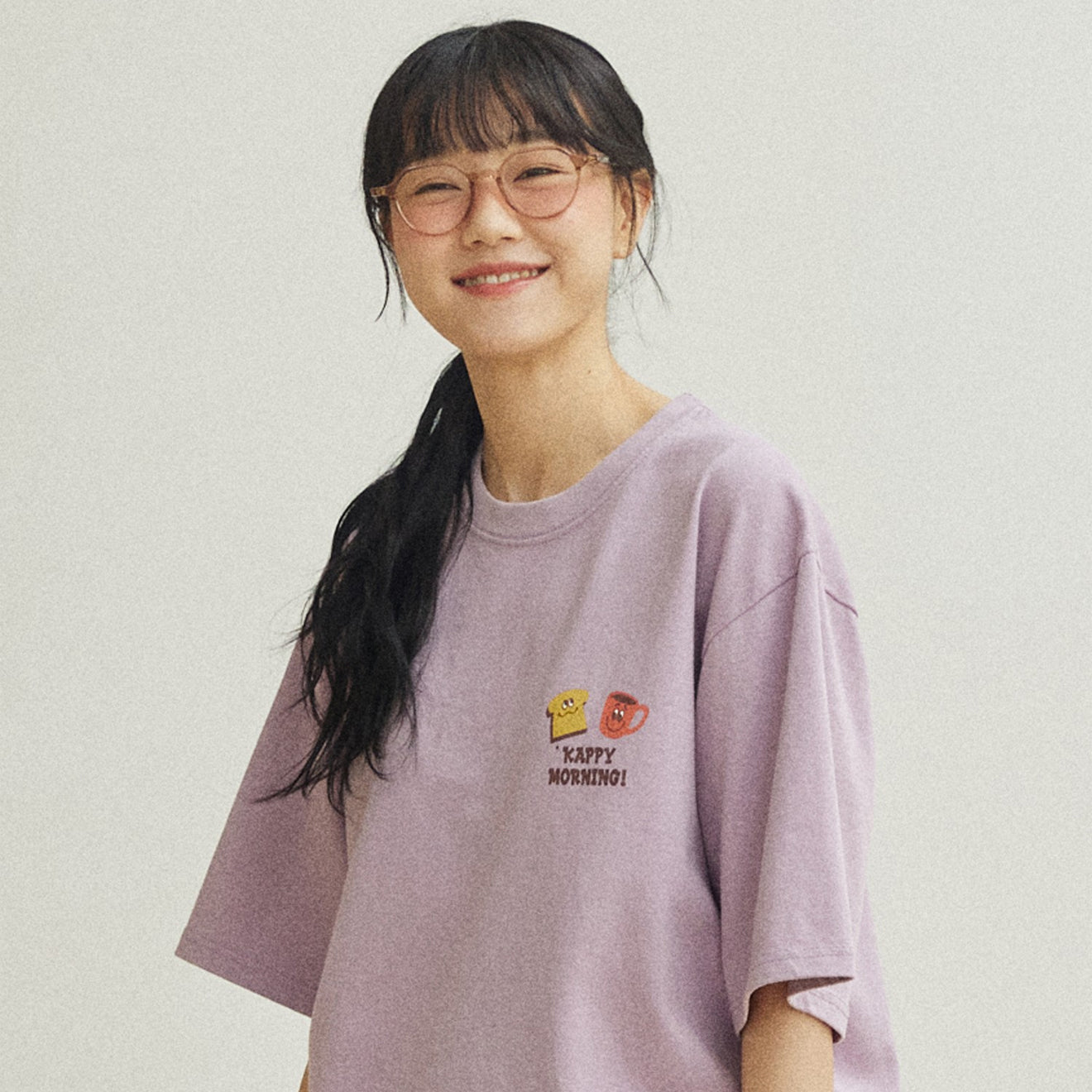 Kappy Kappy Morning Half T-Shirt Toru Fukuda Edition Lilac - pam pam