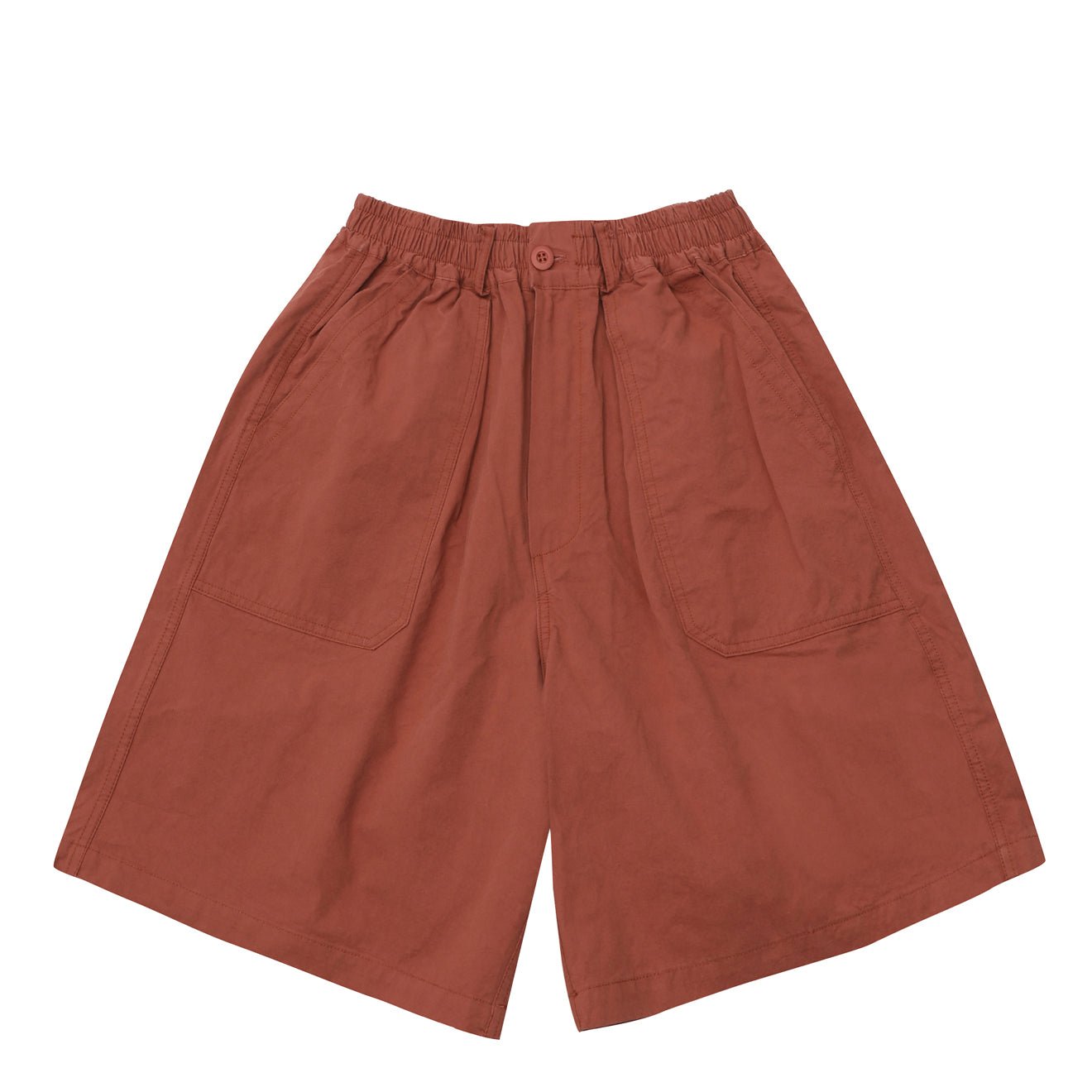 Kappy One Tuck Wide Fatigue Half Pants Vintage Red - pam pam