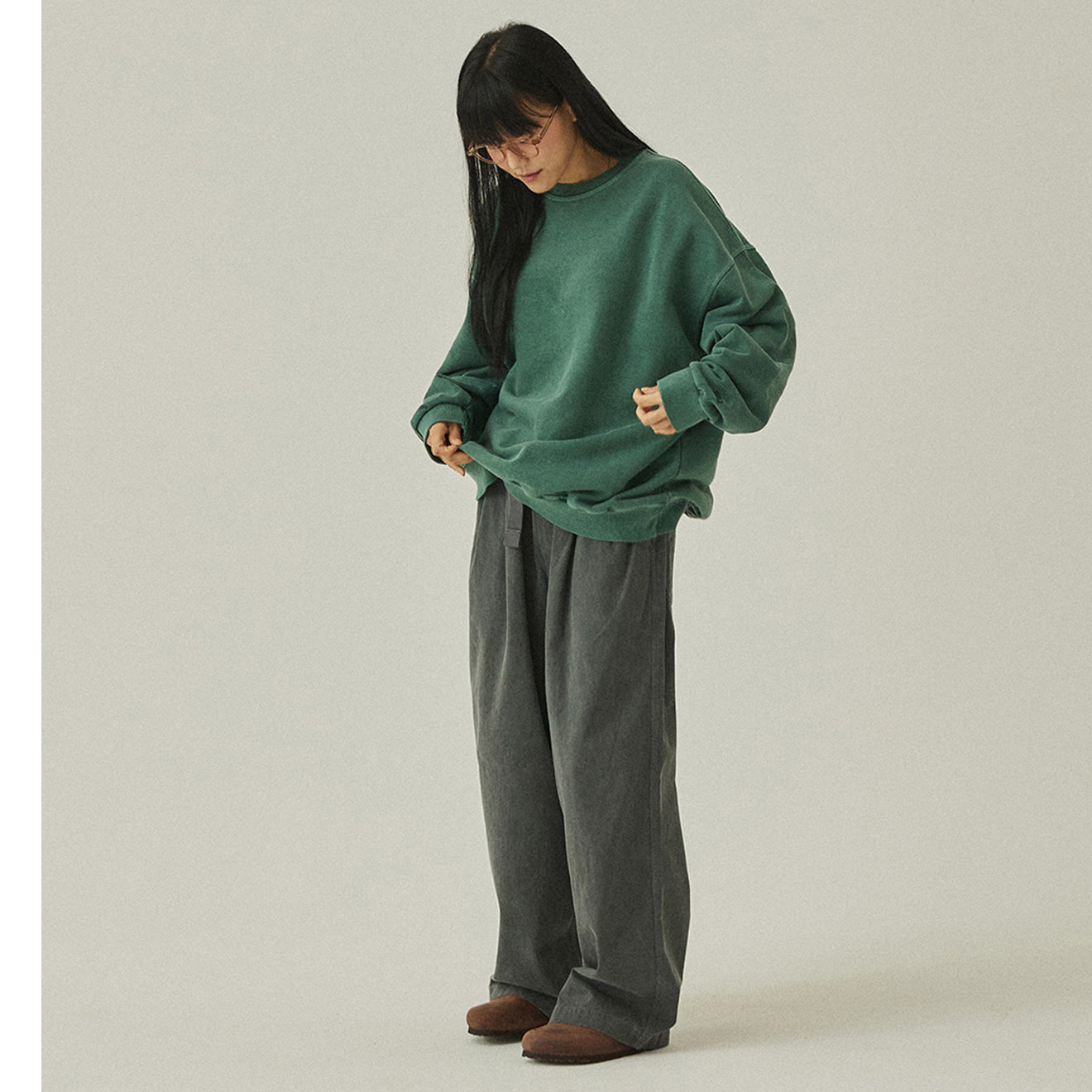 Kappy Pigment Sweat Shirt Deep Green - pam pam