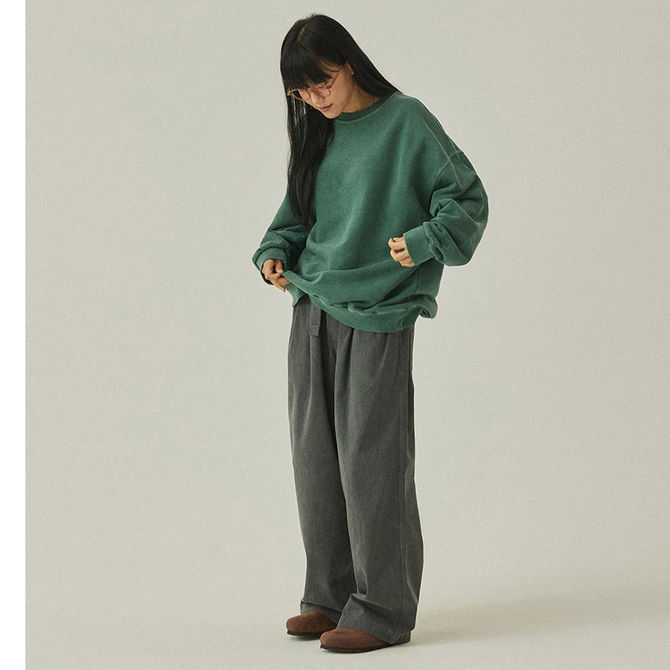 Kappy Pigment Sweat Shirt Deep Green - pam pam