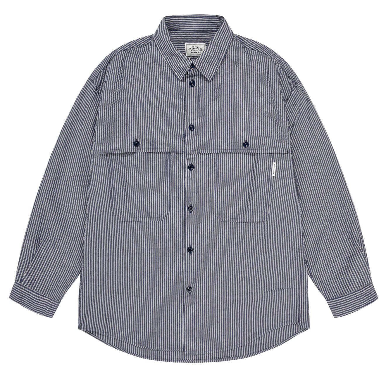 Kappy Stripe Pocket Work Shirt Navy - pam pam