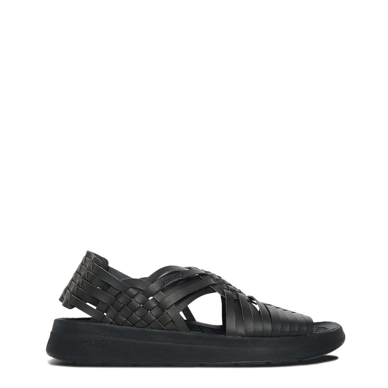 Malibu Womens Canyon Vegan Leather Sandal Black / Black | pam pam