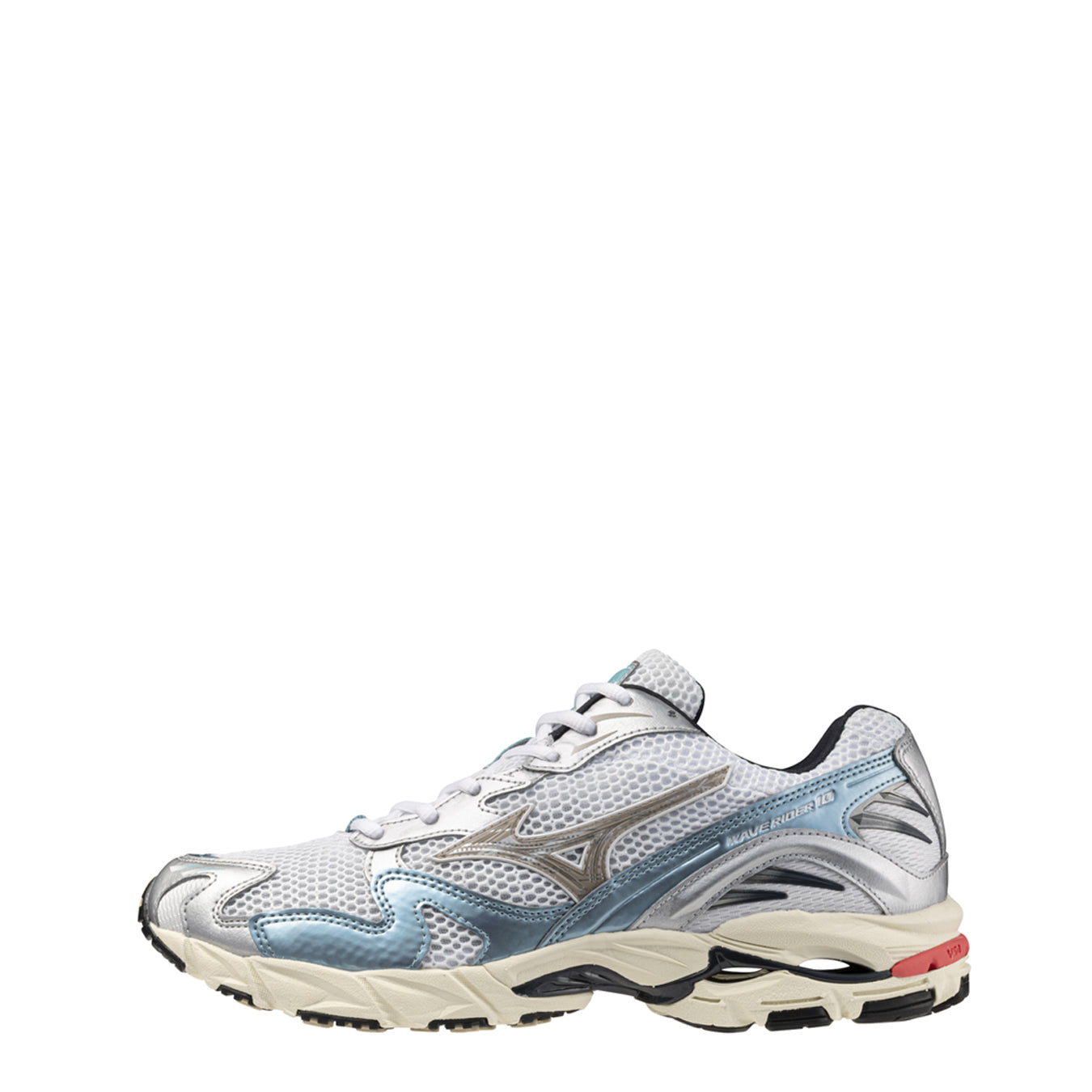 Mizuno Womens Wave Rider 10 Sport Trainer White / Vintage Khaki / Reef Waters - pam pam