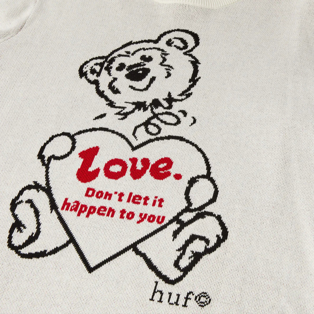 Huf Bad News Crewneck Sweater Bone - pam pam