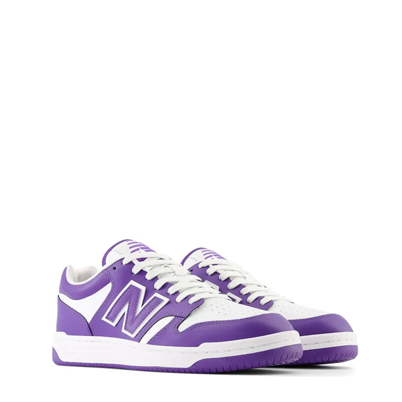 New Balance 480 Trainers White / Prism Purple - pam pam