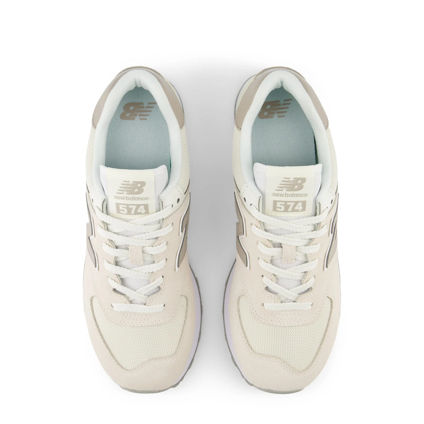 New Balance Womens 574 Trainers Linen / Light Mushroom - pam pam