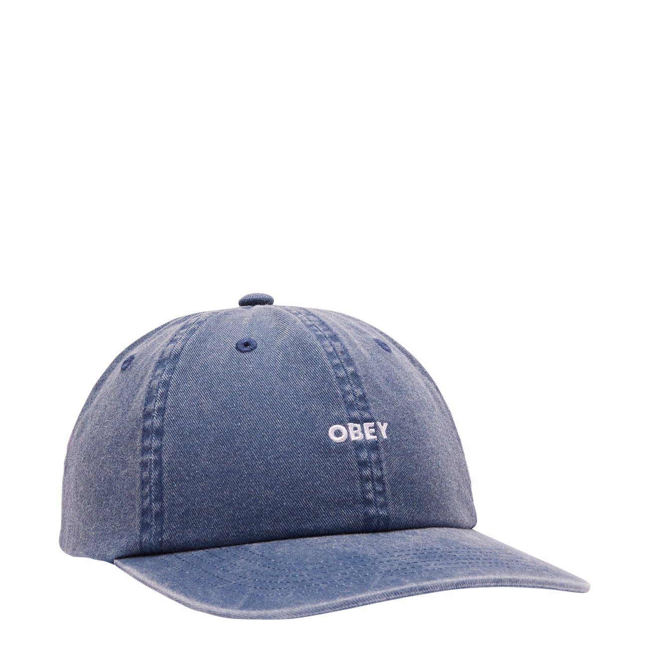 Obey Pigment Lowercase 6 Panel Strapback Pigment Navy - pam pam