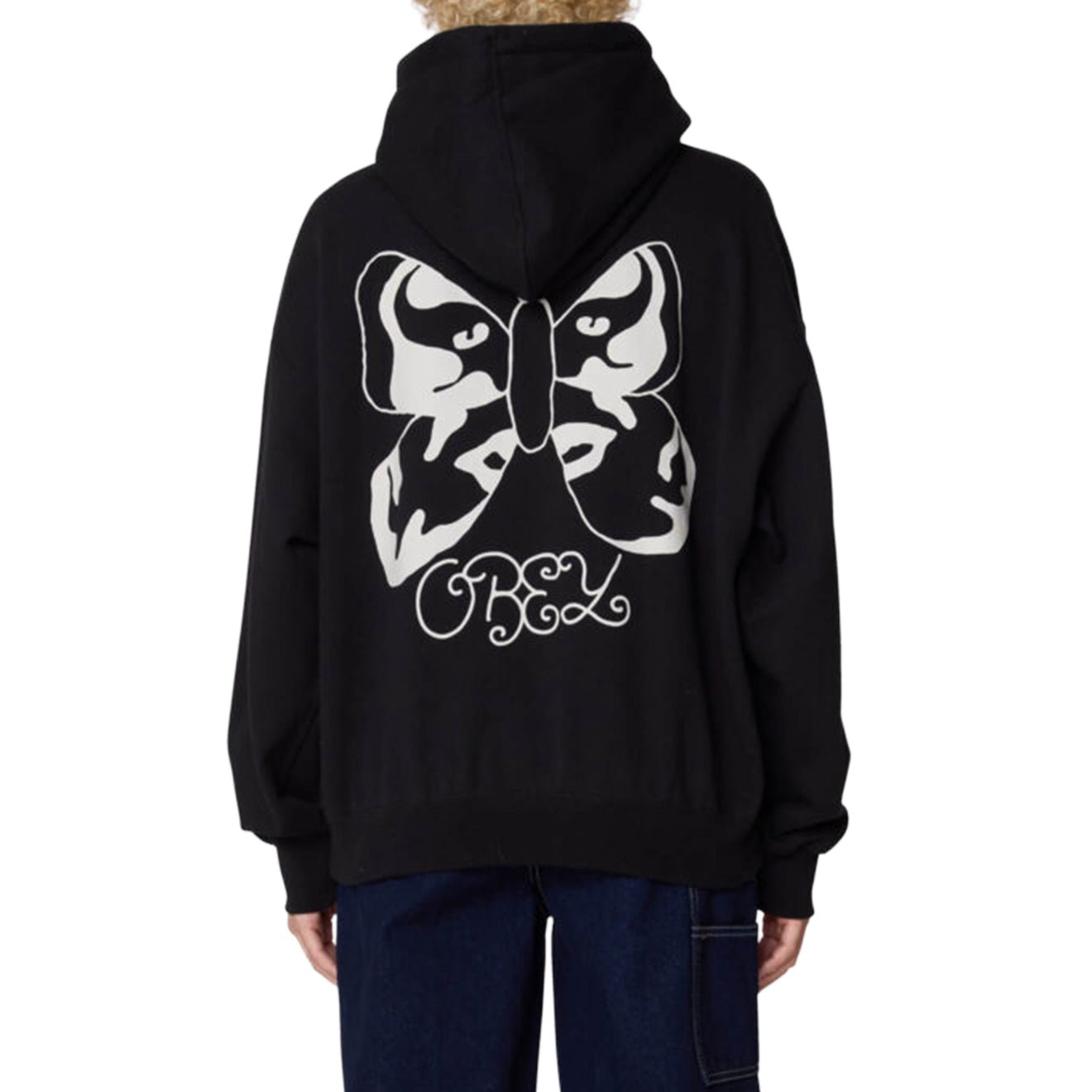 Obey Womens Butterfly Baggy Relaxed Hood Digital Black - pam pam