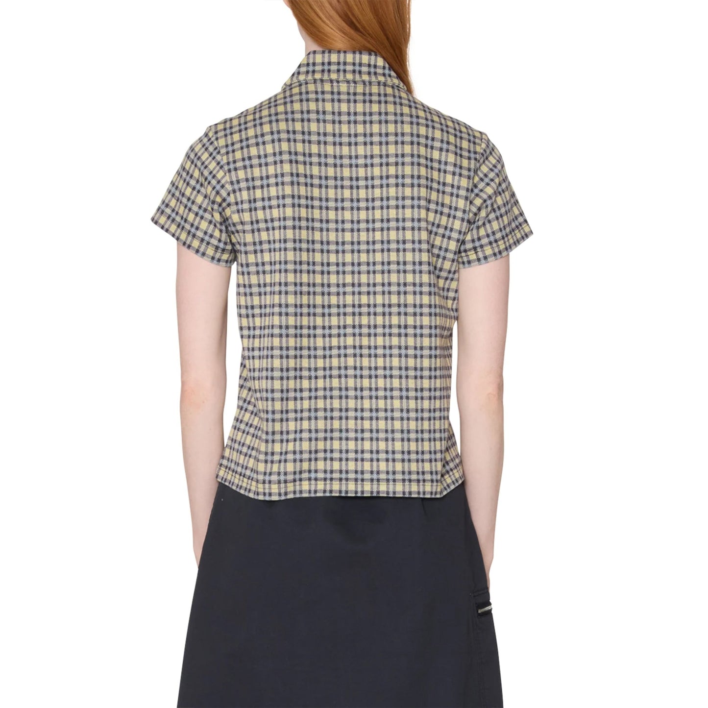 Obey Womens Lila Micro Check S/S Shirt Yellow Multi