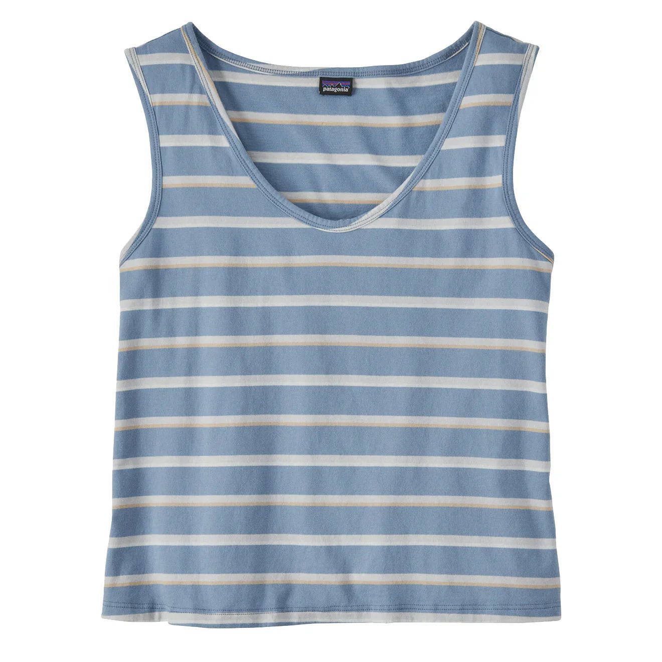 Patagonia Womens Regenerative Organic Certified Cotton Tank Sunset Stripe / Light Plume Grey - pam pam