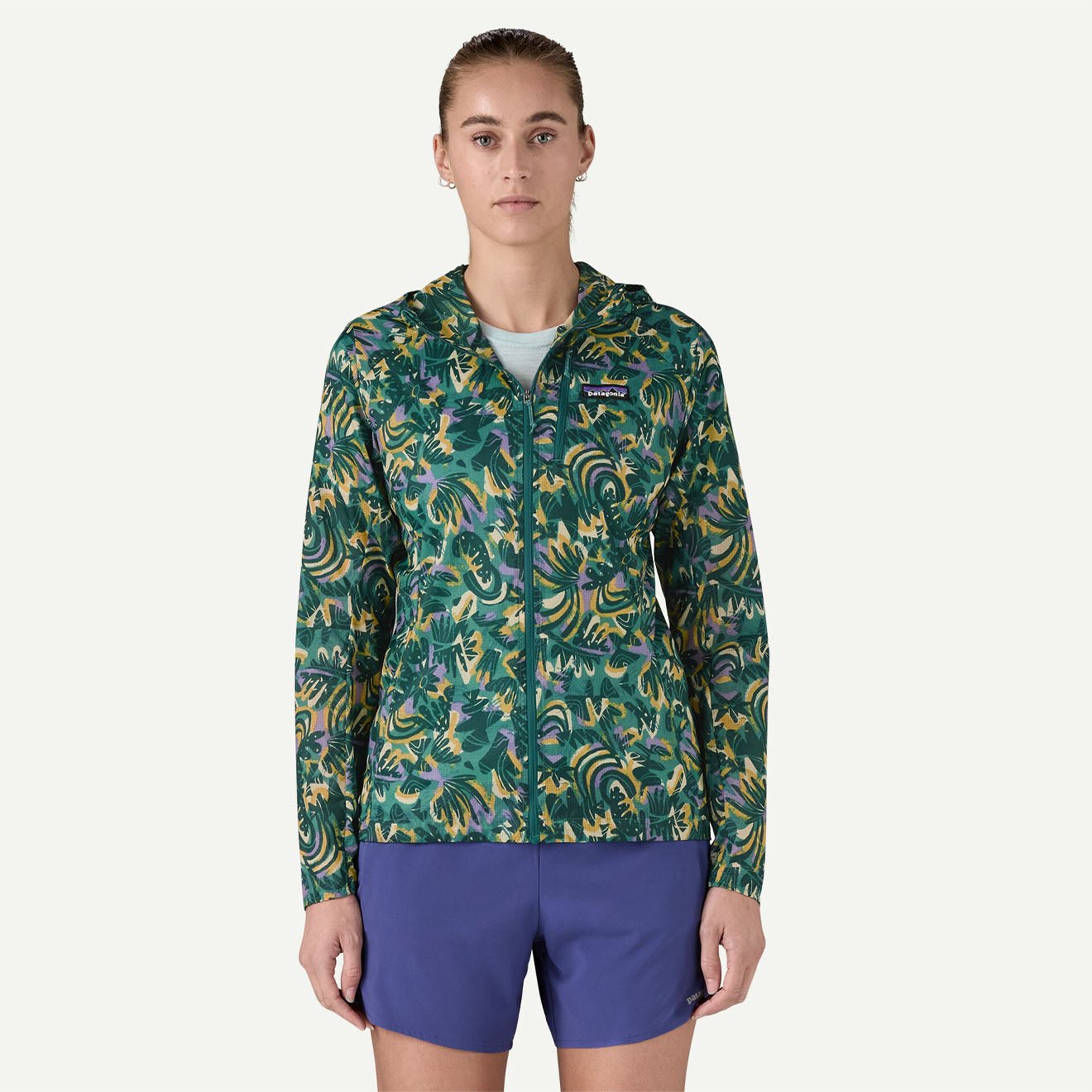 Patagonia Womens Houdini Jacket Wild Botanist / Wetland Blue - pam pam