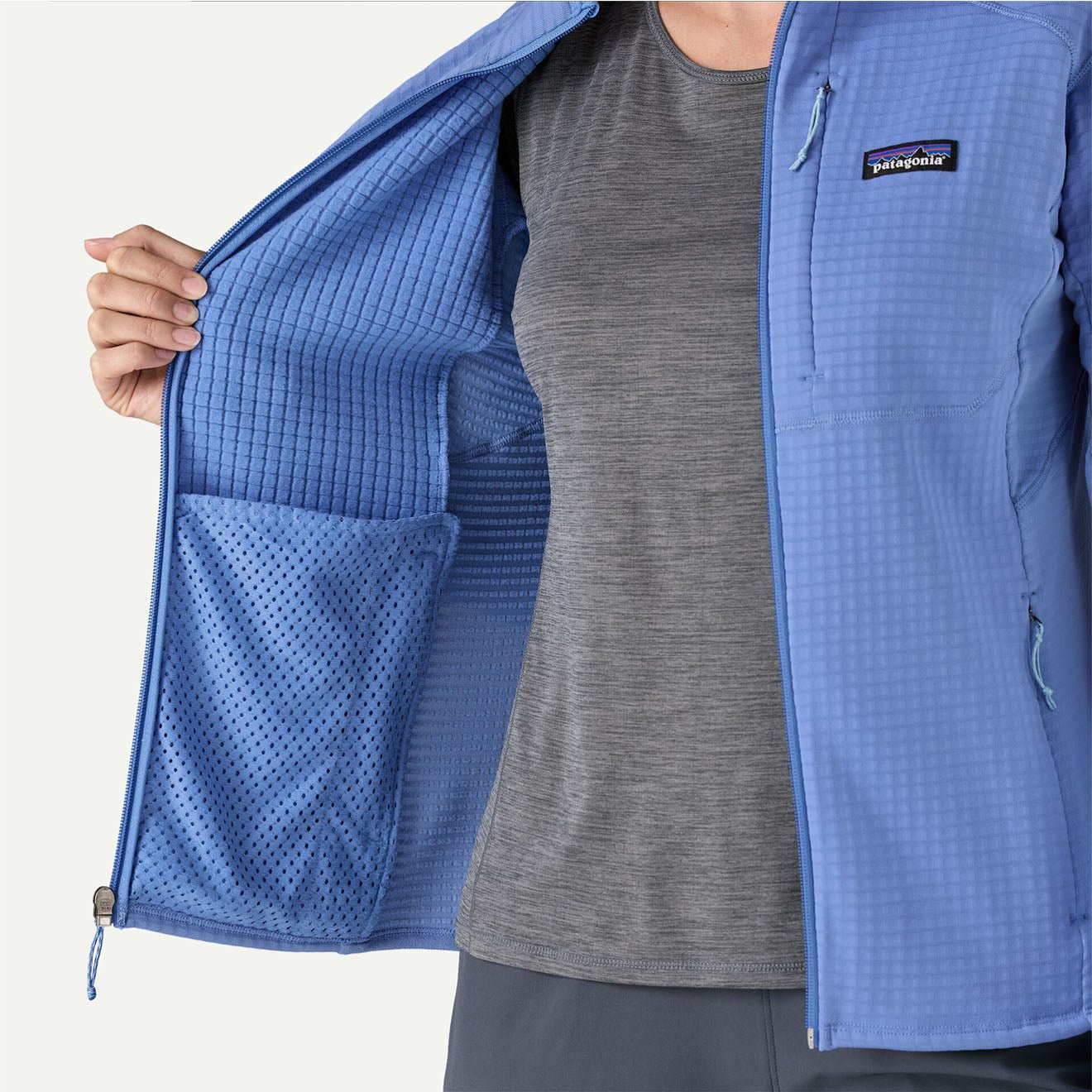 Patagonia Womens R1 Jacket Abundant Blue - pam pam