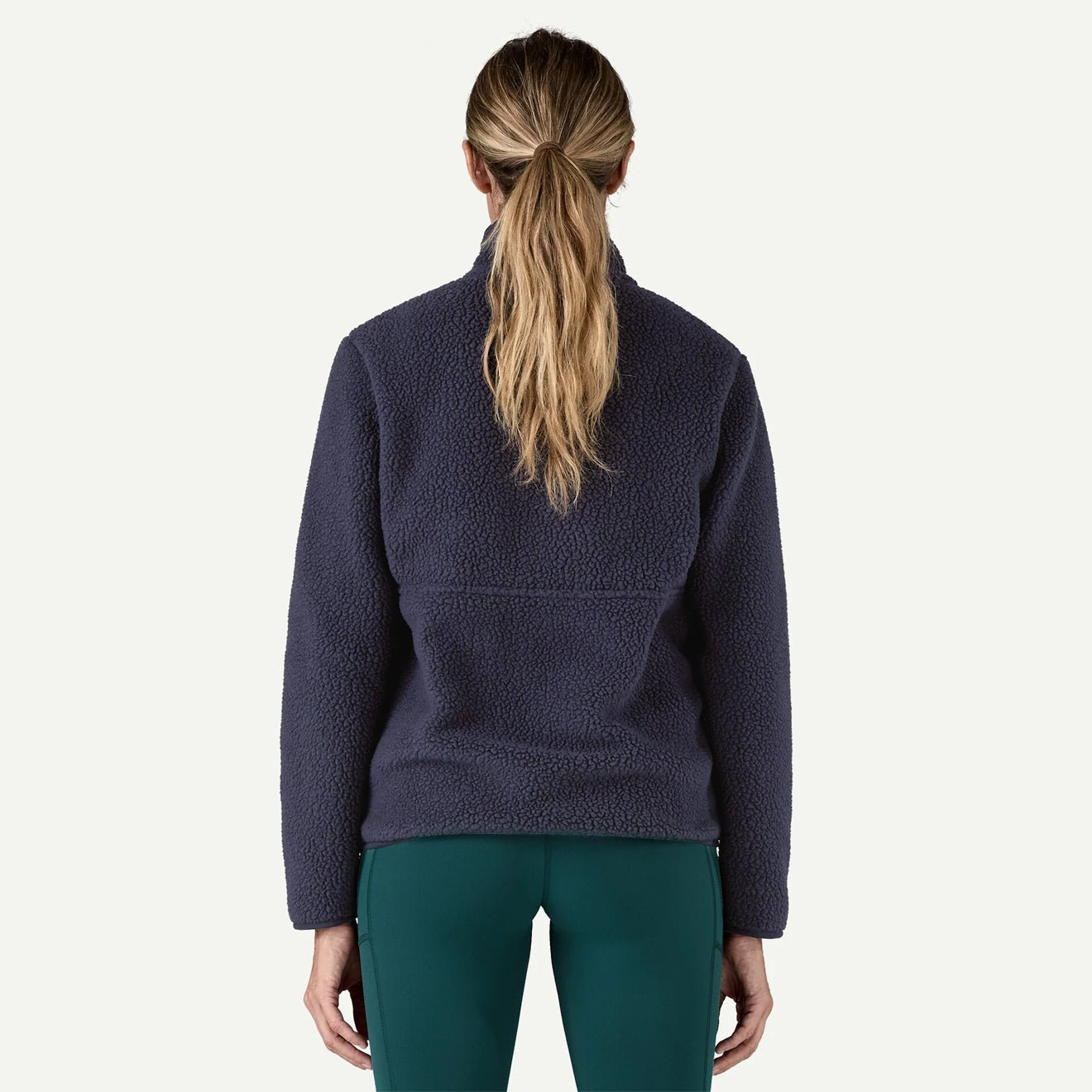 Patagonia Womens Retro Pile Fleece Marsupial Pullover Sunken Blue - pam pam