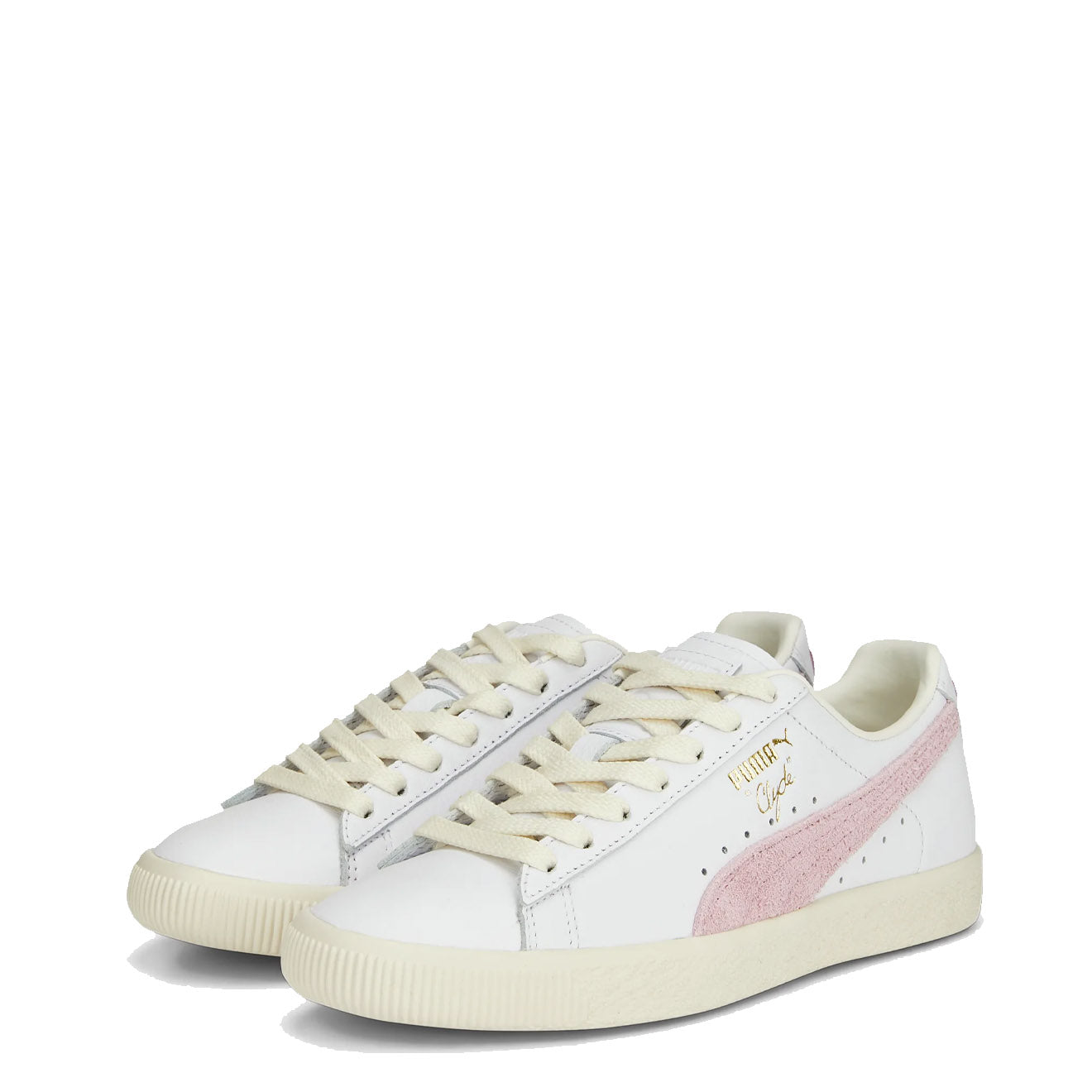 Puma Clyde Base Trainer Puma White / Pearl Pink / Puma Team Gold - pam pam