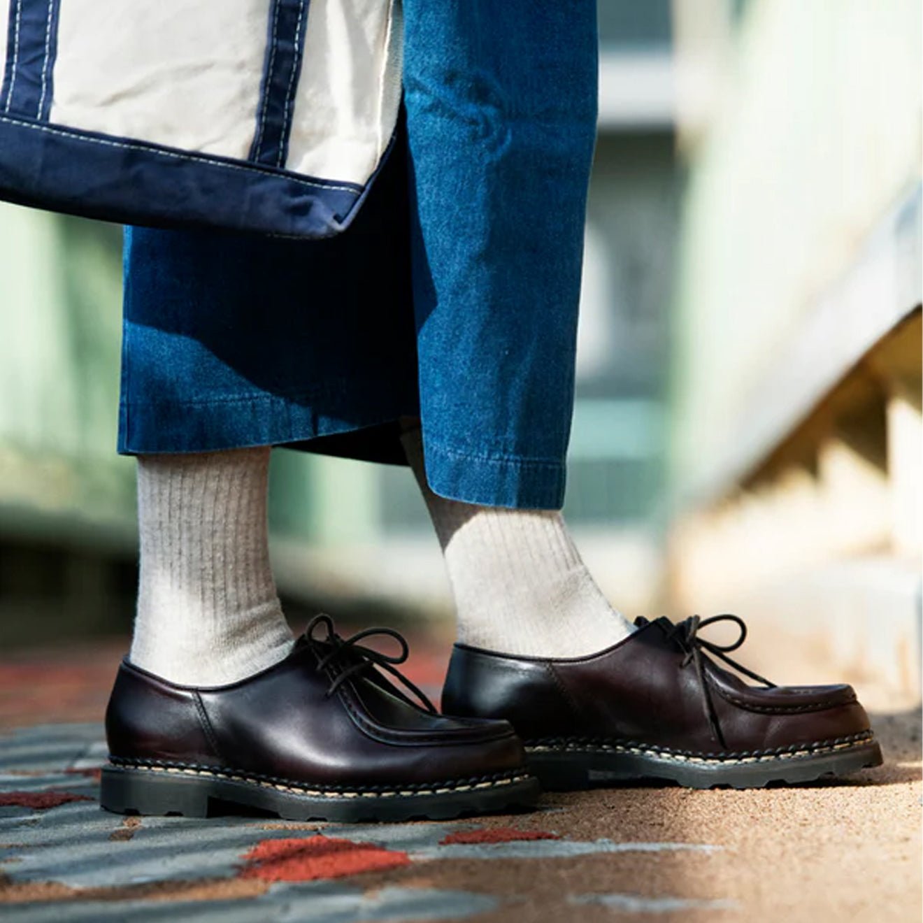 ROTOTO Double Face Mini Crew Socks Organic Cotton Olive - pam pam