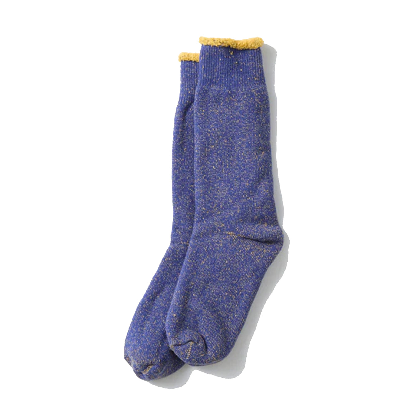 ROTOTO Reversible Pile Socks Blue / Light Yellow - pam pam
