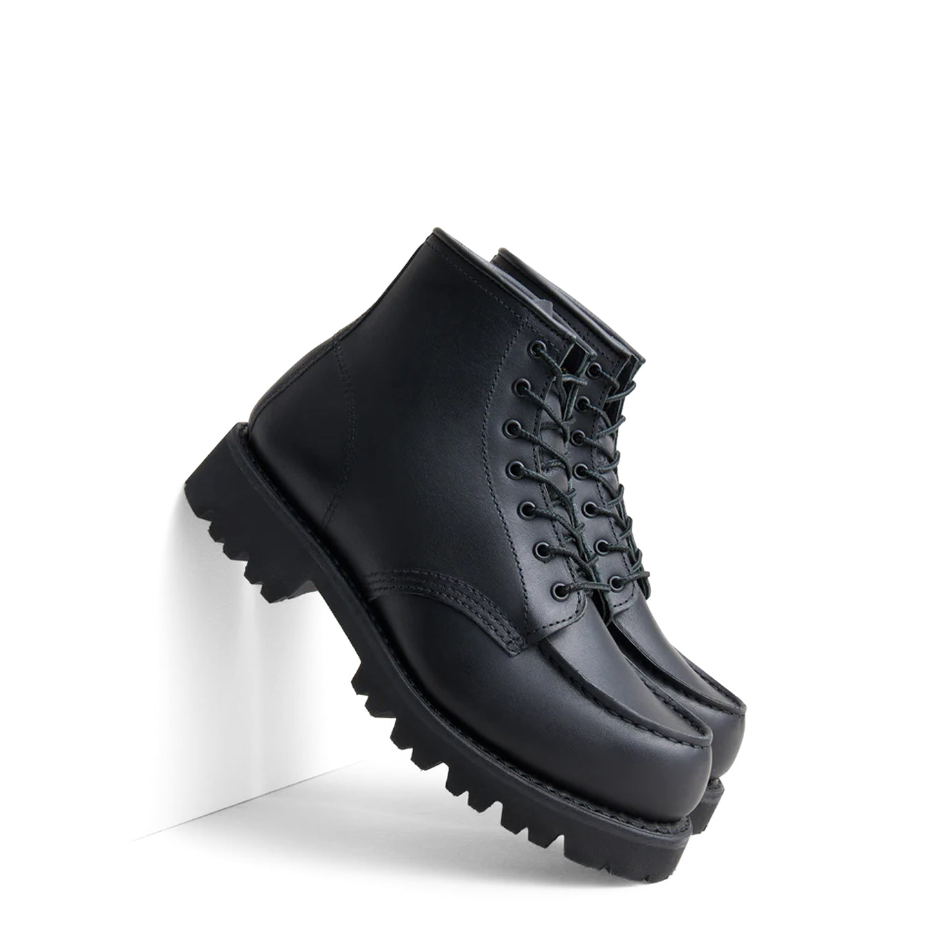 Red Wing Womens 6-Inch Porter Moc Toe Boots Black Boundary - pam pam