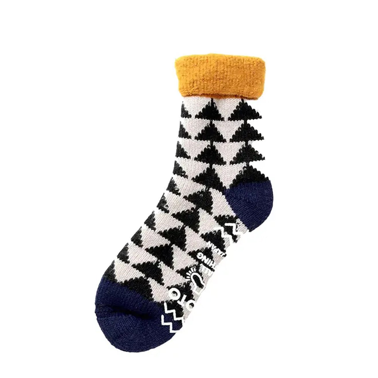 RoToTo Comfy Room Socks Sankaku Gold / Black / Navy - pam pam