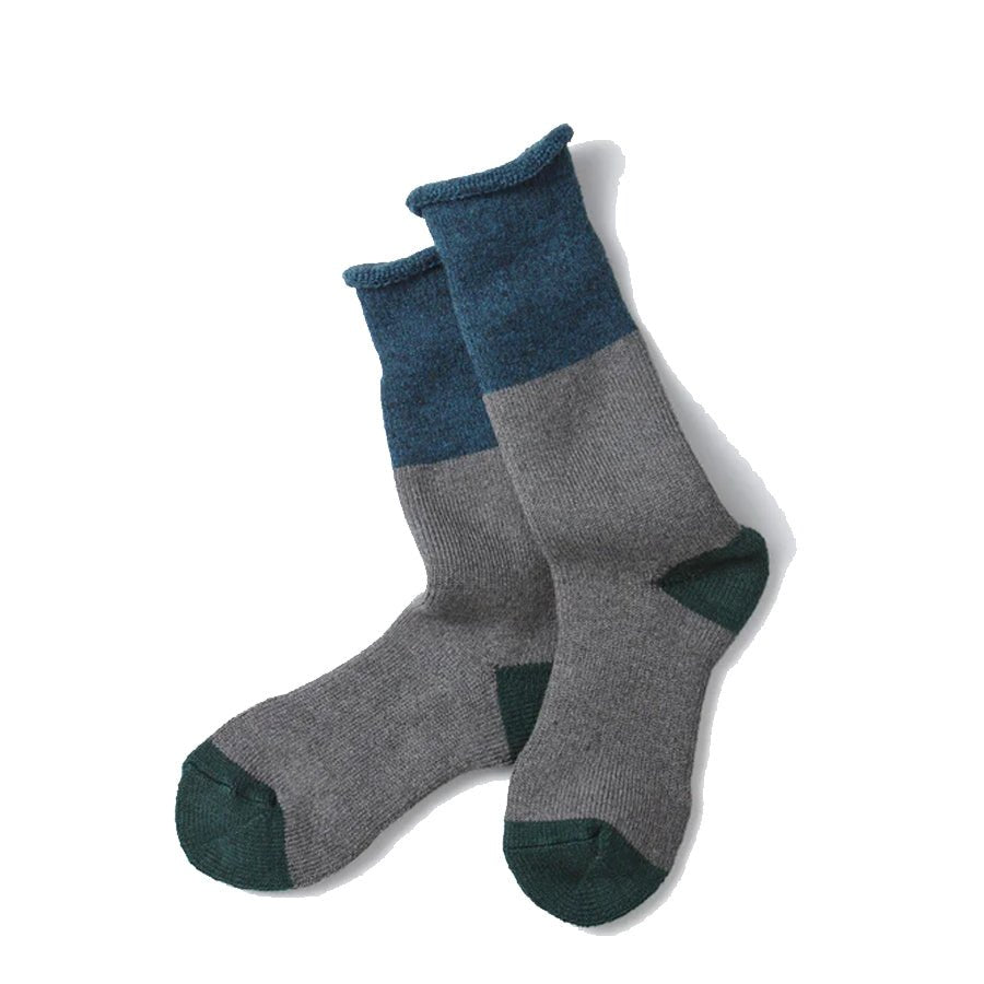 Rototo Chunky Pile Boot Socks Dark Blue / Gray - pam pam