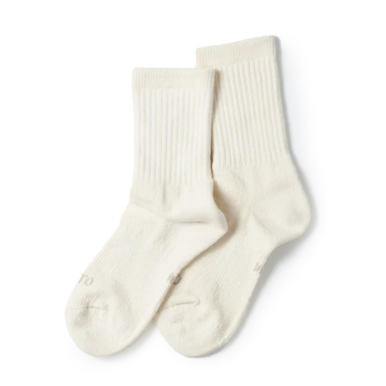 Rototo Double Face Mini Crew Socks Organic Cotton Ivory - pam pam