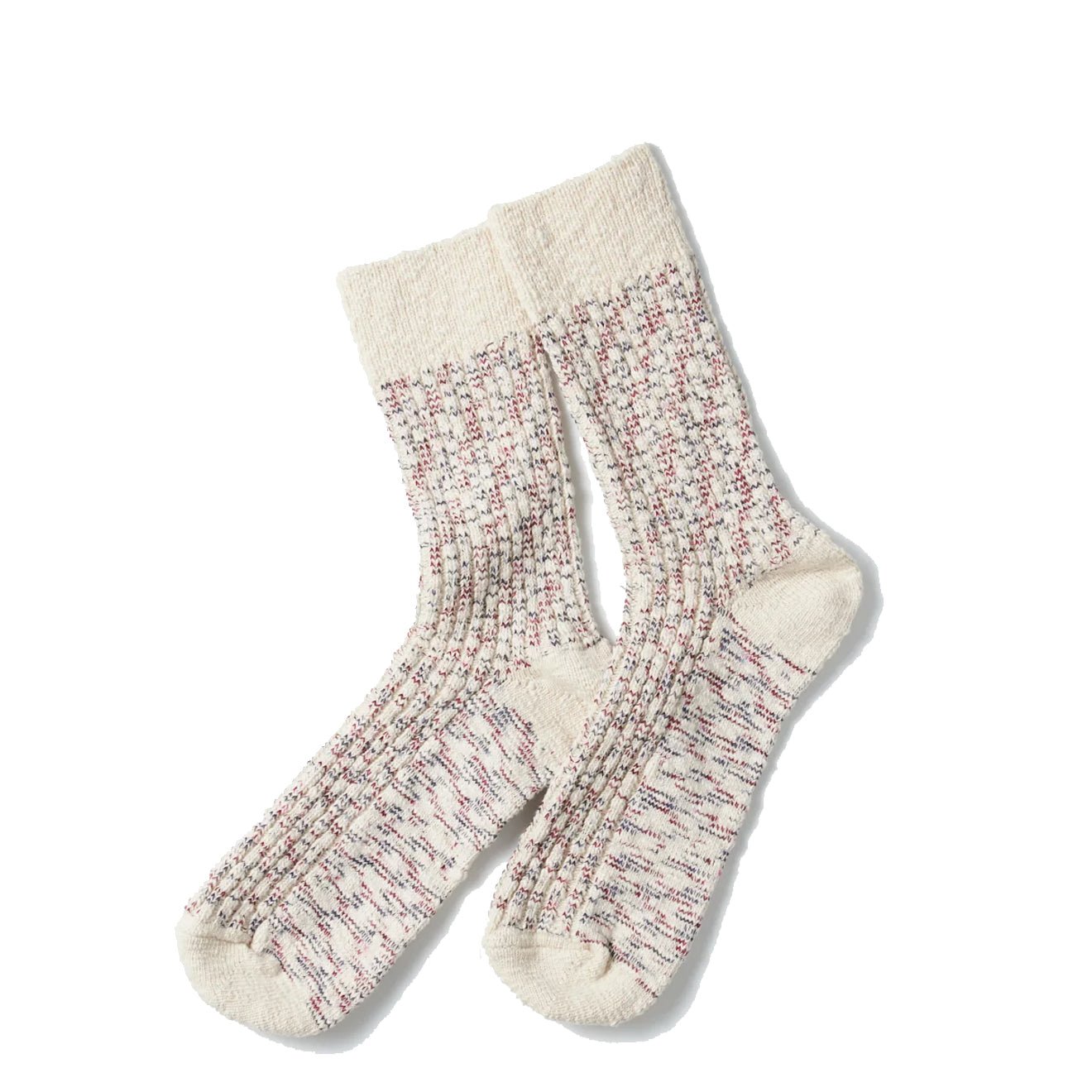 RoToTo Original Organic Classic Slub Sock Navy / Burgundy - pam pam