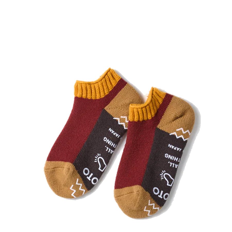 Rototo Pile Sockslipper Gold / Maroon - pam pam
