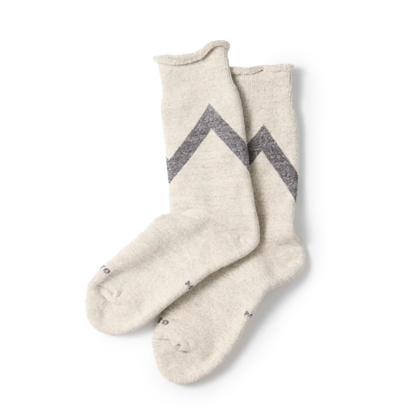 Rototo Raffy Sweat Socks Zig Zag Gray - pam pam