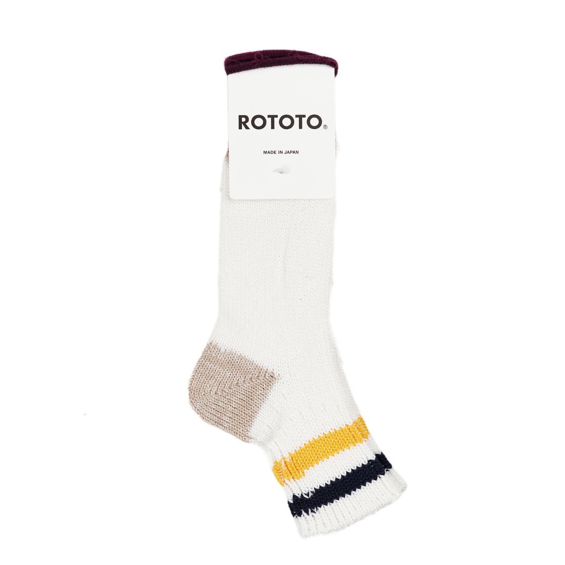 Rototo Two Stripe White / Navy / Yellow - pam pam