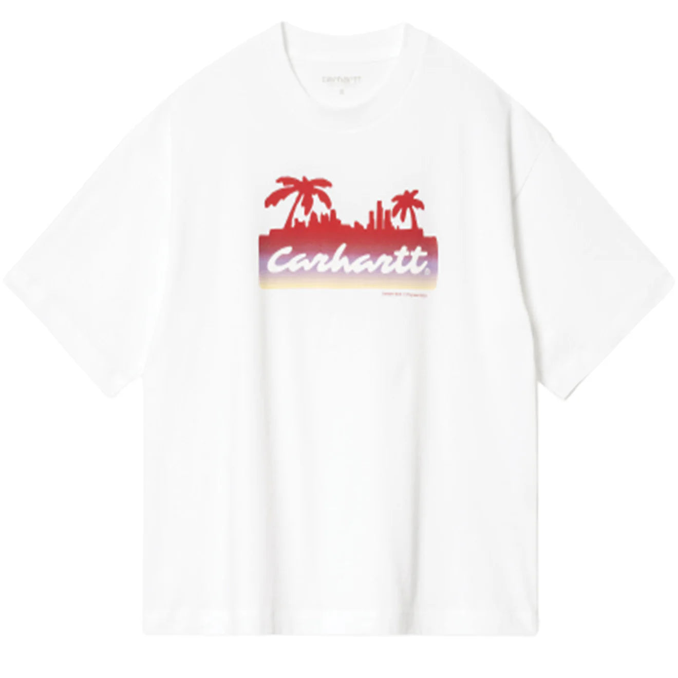 Carhartt WIP Womens S/S Palm Script T-Shirt White - pam pam