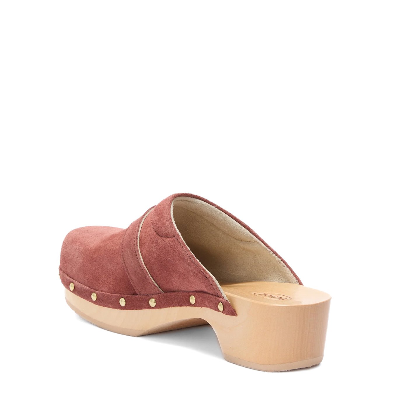 Scholl Pescura Clog 50 Wood Sandals Brick Red - pam pam