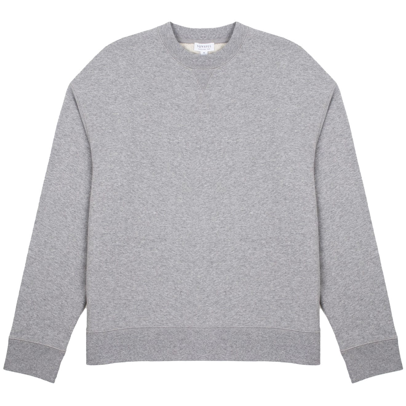 Sunspel Womens Loopback Sweatshirt Grey Melange - pam pam