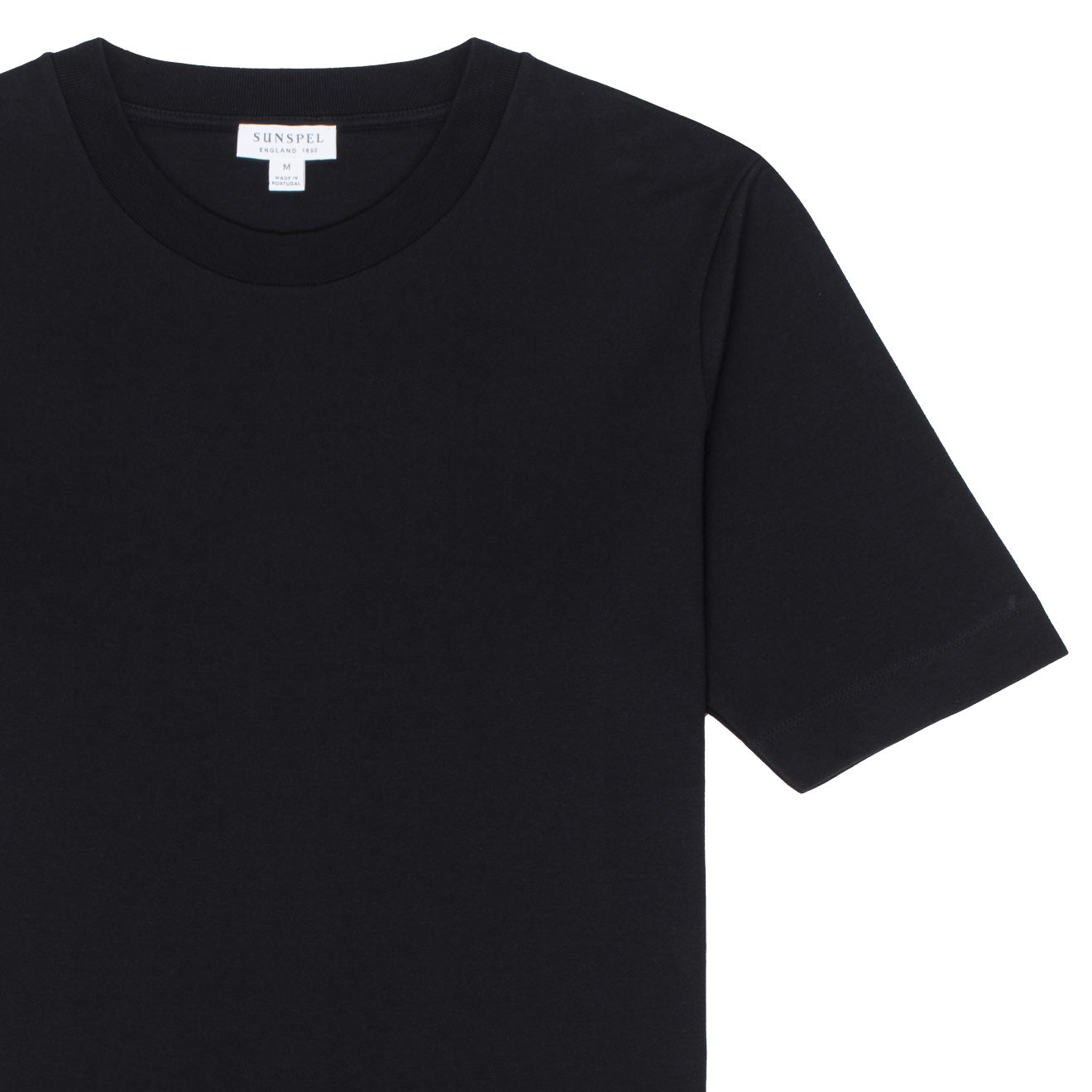 Sunspel Womens Mid Sleeve T-Shirt Black - pam pam