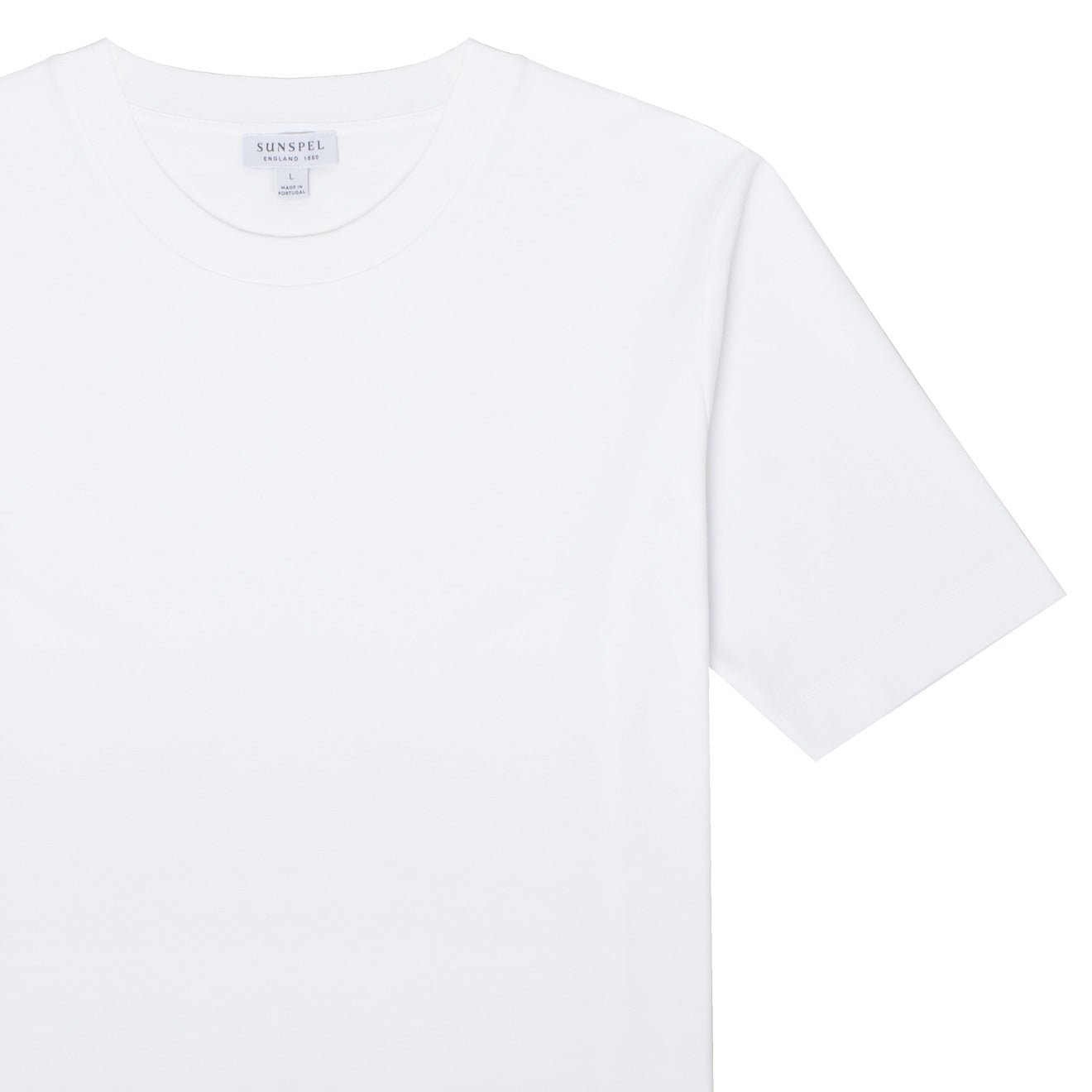 Sunspel Womens Mid Sleeve T-Shirt White - pam pam