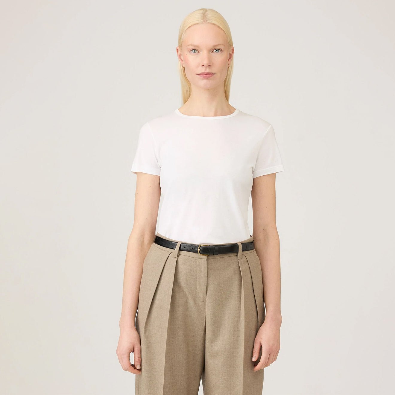 Sunspel Womens Classic T-Shirt White - pam pam