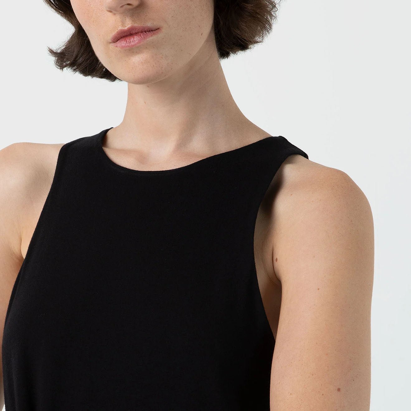 Sunspel Womens Jersey Midi Dress Black - pam pam