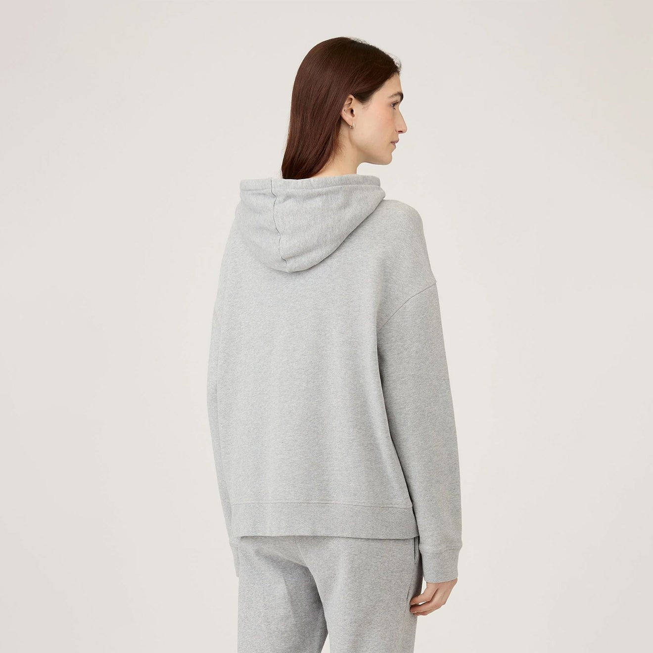 Sunspel Womens Loopback Hoody Grey Melange - pam pam